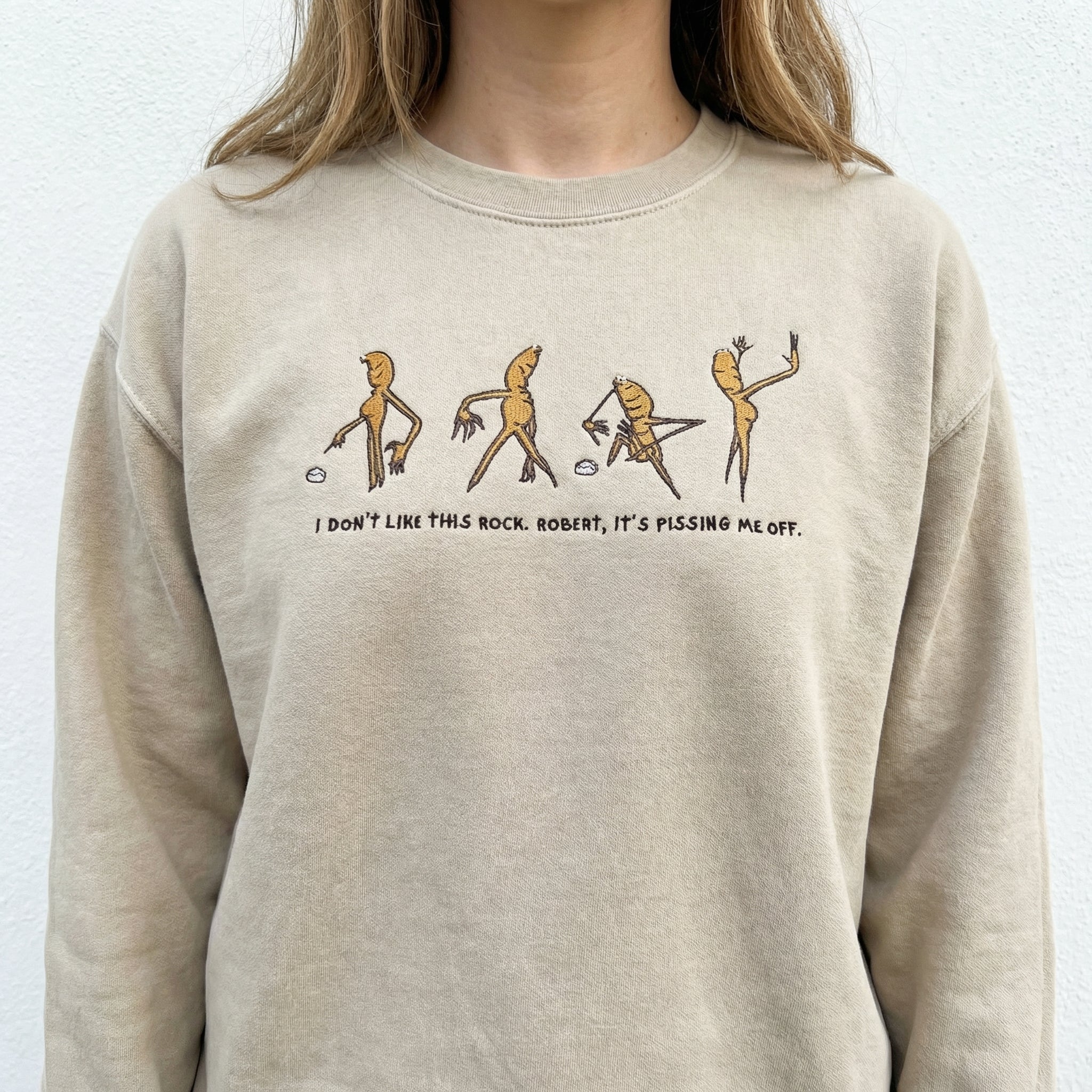 Funny Worm Custom Embroidered Sweatshirt - Cute Meme Style Personalized Hoodie