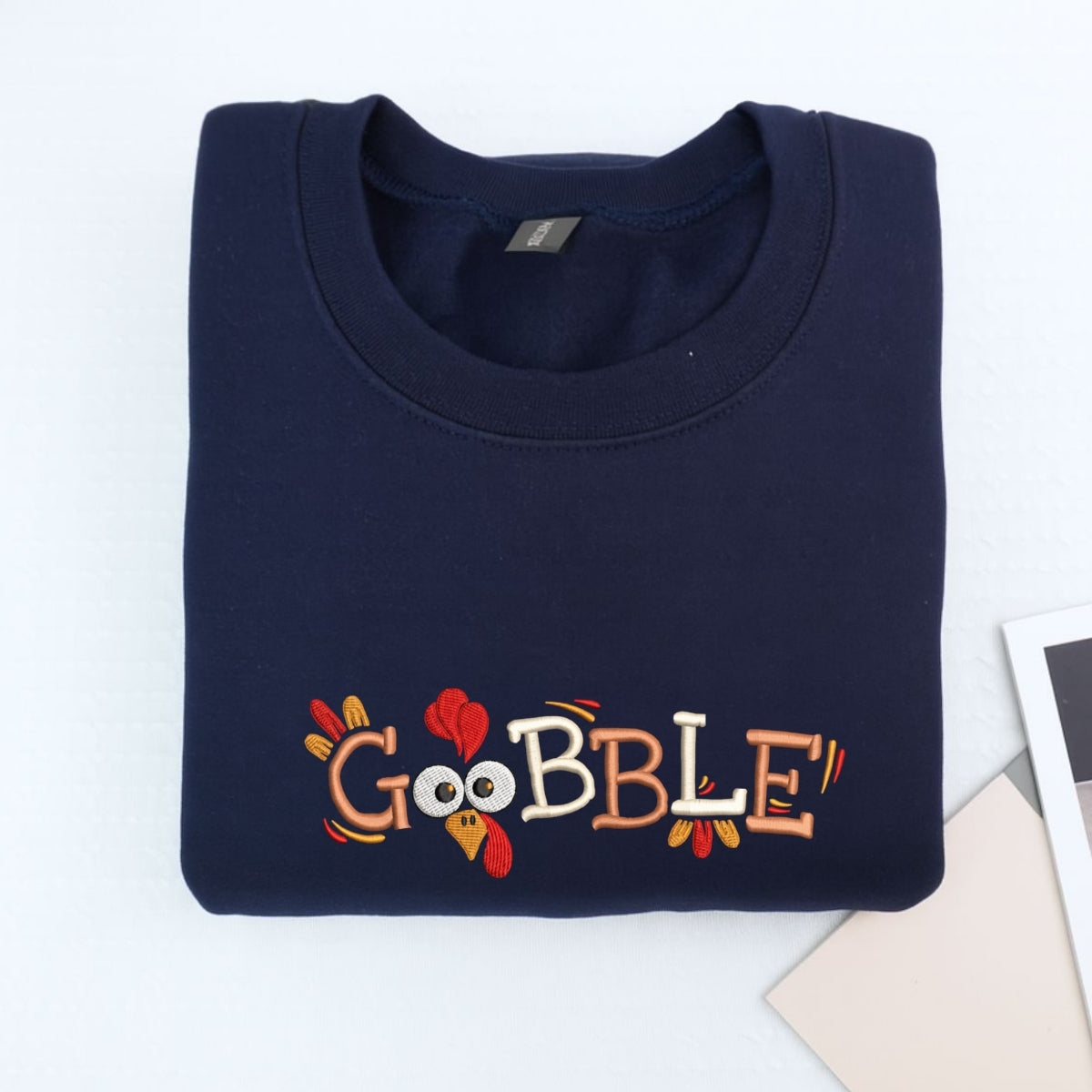 Custom Embroidered Gobble Till You Wobble Hoodie - Funny Thanksgiving Sweatshirt, Cozy Fall Gift
