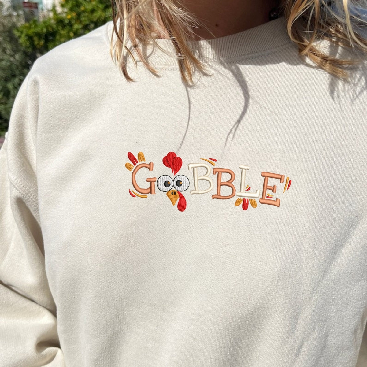 Custom Embroidered Gobble Till You Wobble Hoodie - Funny Thanksgiving Sweatshirt, Cozy Fall Gift