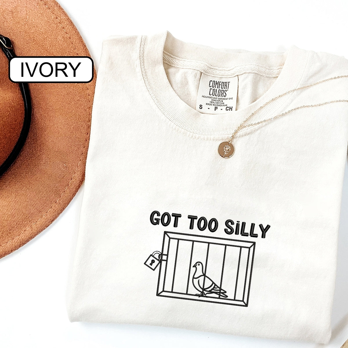 Custom Embroidered Got Too Silly T-Shirt - Funny Silly Bird Meme Tee, Cute Animal Gift