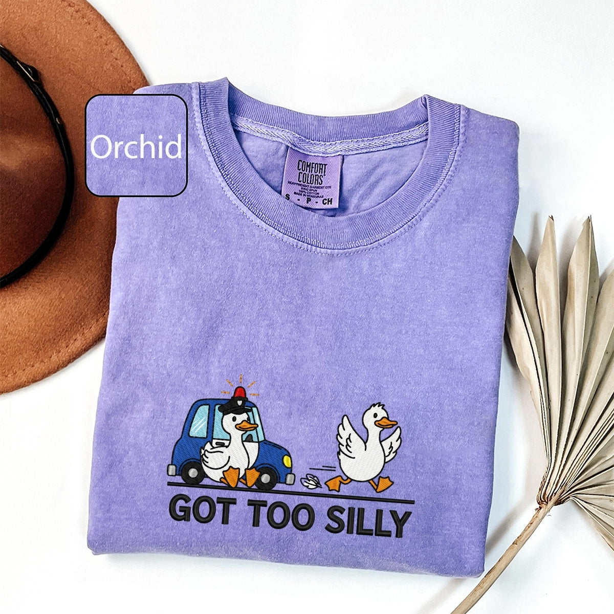 Custom Embroidered Got Too Silly T-Shirt - Funny Silly Goose Meme Tee, Cute Goose Lover Gift