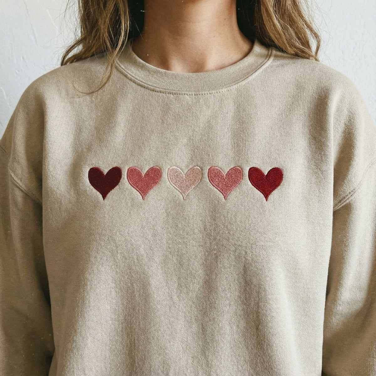 Custom Embroidered Heart Sweatshirt - Valentine's Day Hoodie, Personalized Gift for Her