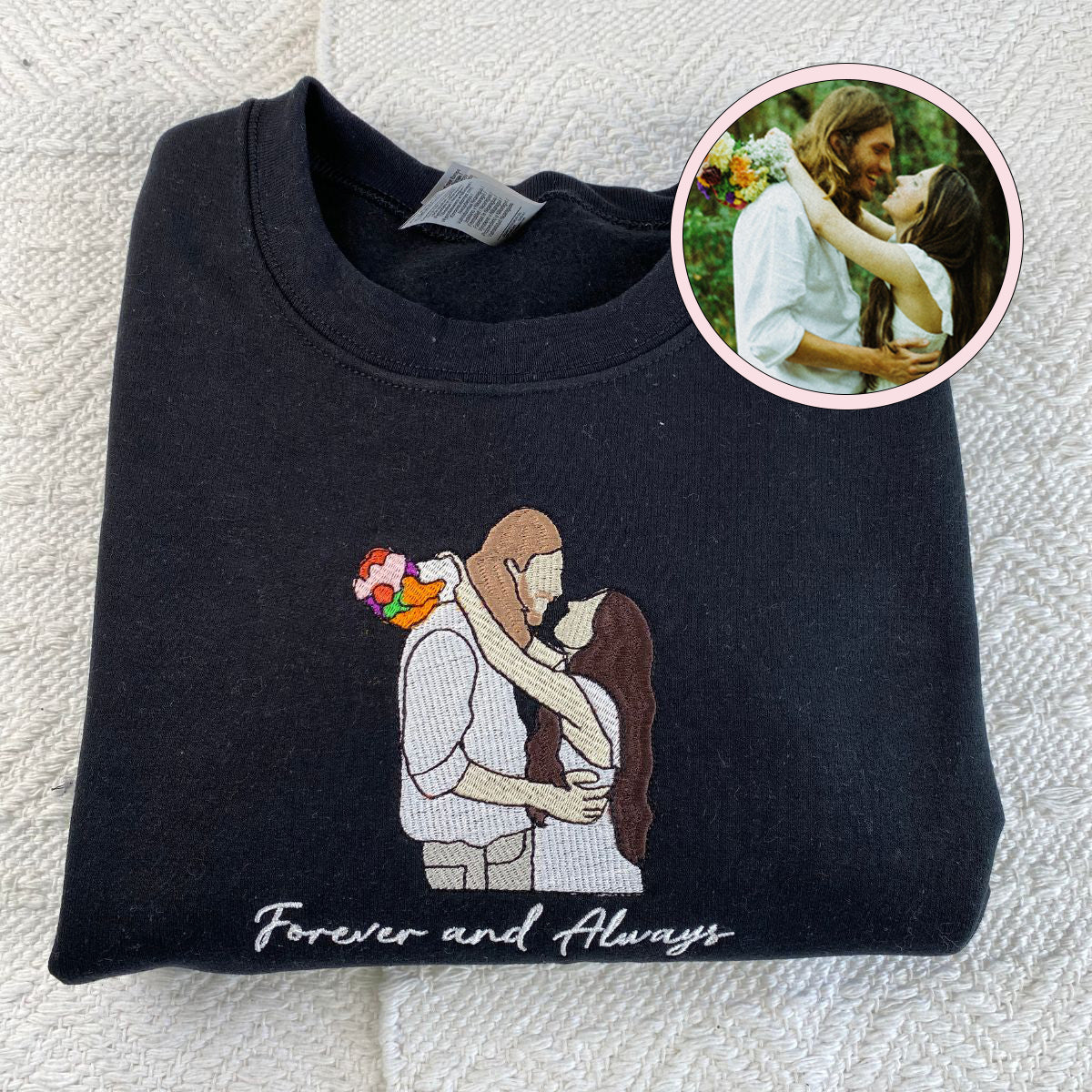 Custom Embroidered Photo Hoodie - Personalized Picture Gift