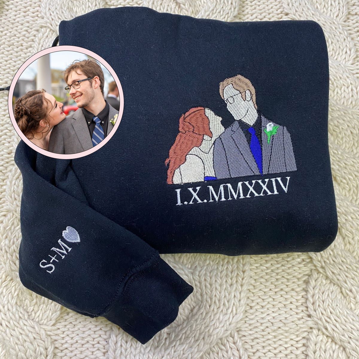 Custom Embroidered Photo Hoodie - Personalized Picture Gift