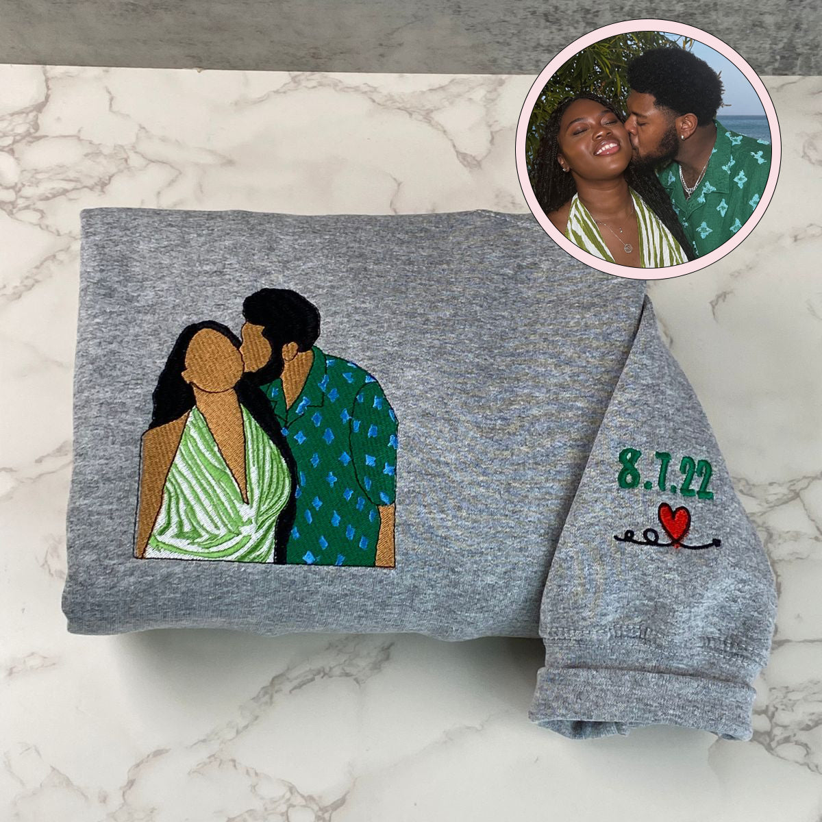 Custom Embroidered Photo Hoodie - Personalized Picture Gift