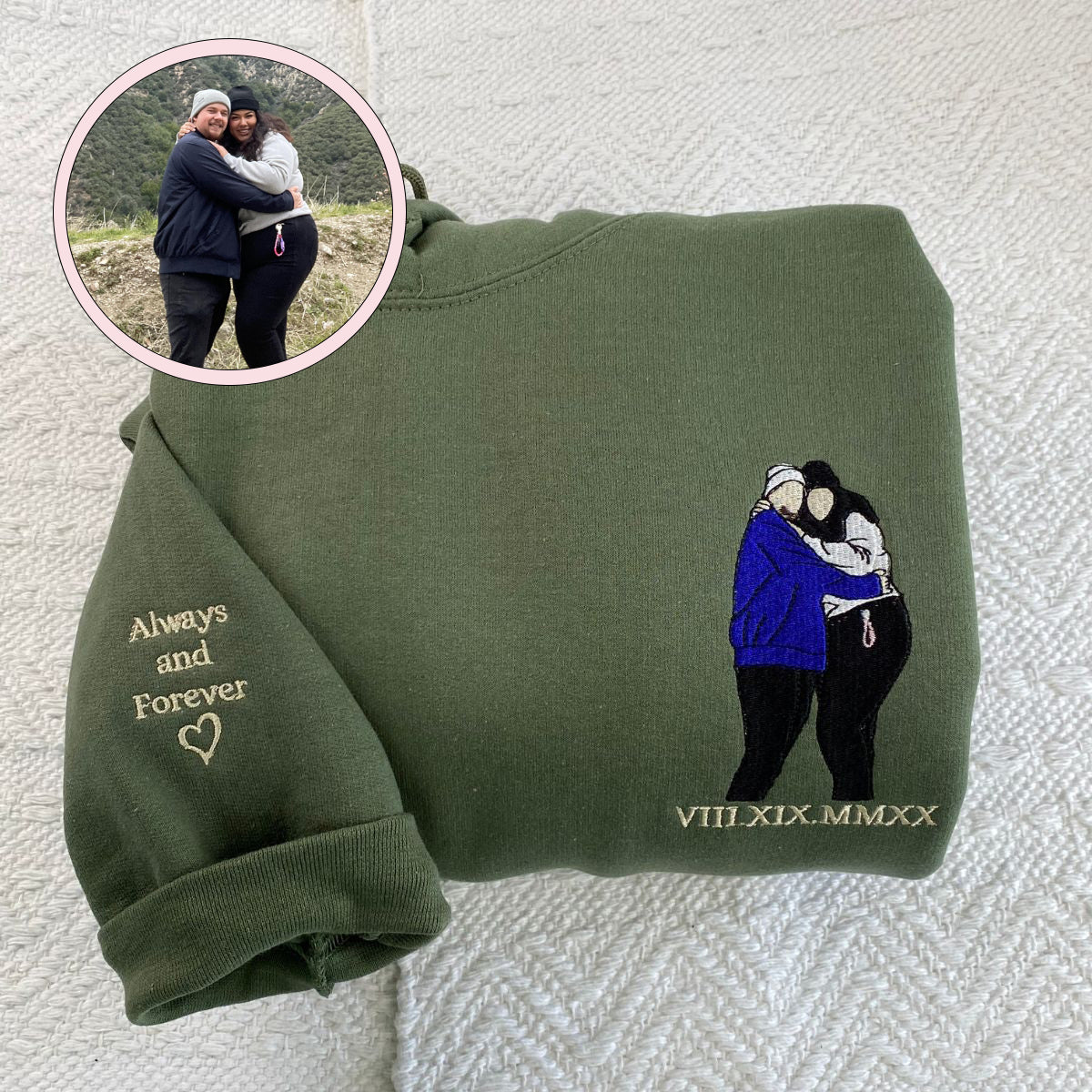 Custom Embroidered Photo Hoodie - Personalized Picture Gift