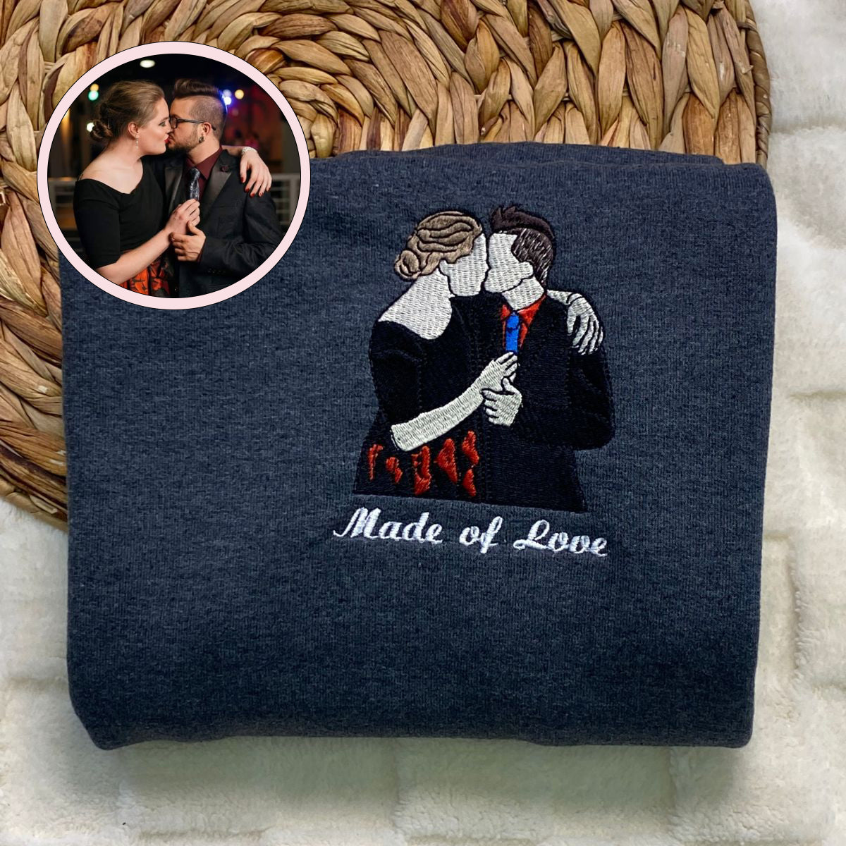 Custom Embroidered Photo Hoodie - Personalized Picture Gift