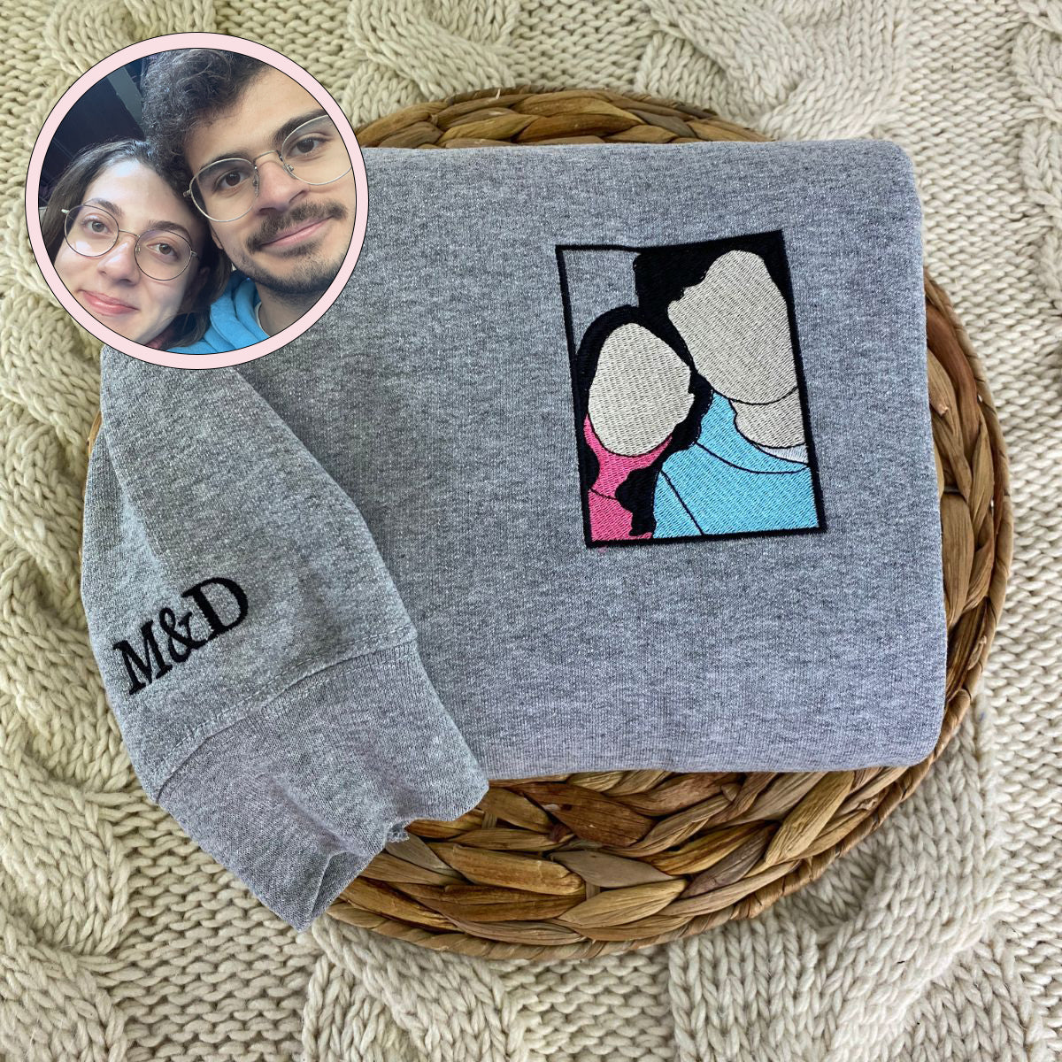 Custom Embroidered Photo Hoodie - Personalized Picture Gift