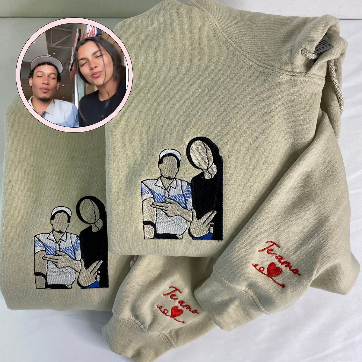 Custom Embroidered Photo Hoodie - Personalized Picture Gift