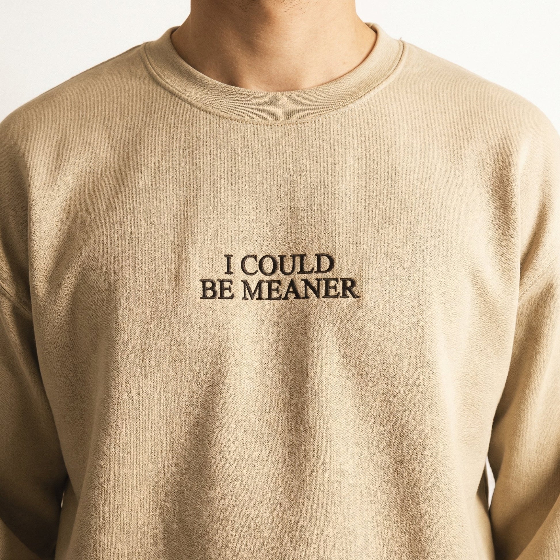 I Could Be Meaner Custom Embroidered Hoodie - Funny Cozy Gift