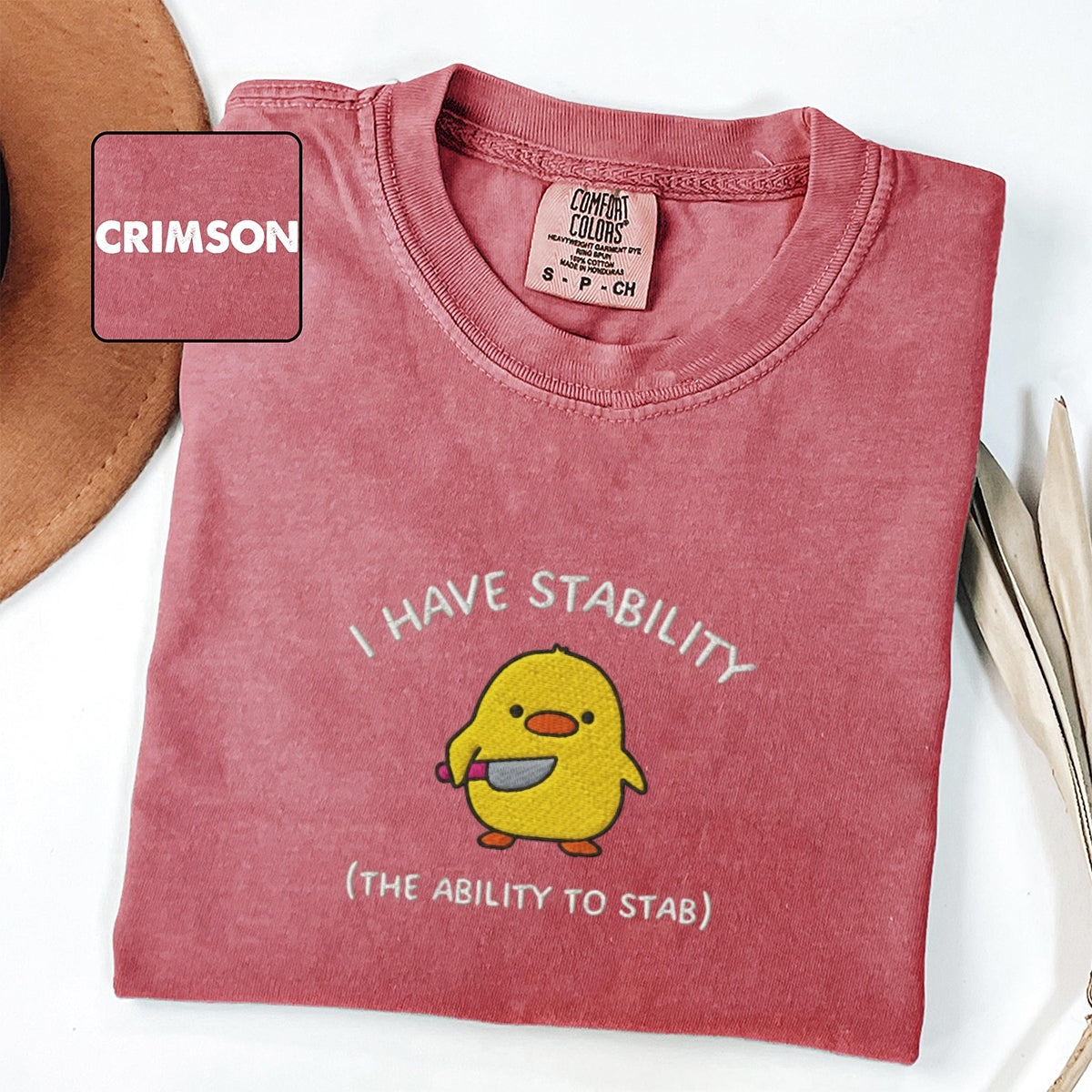 I Have Stability Custom Embroidered T-Shirt - Funny Duck Gift