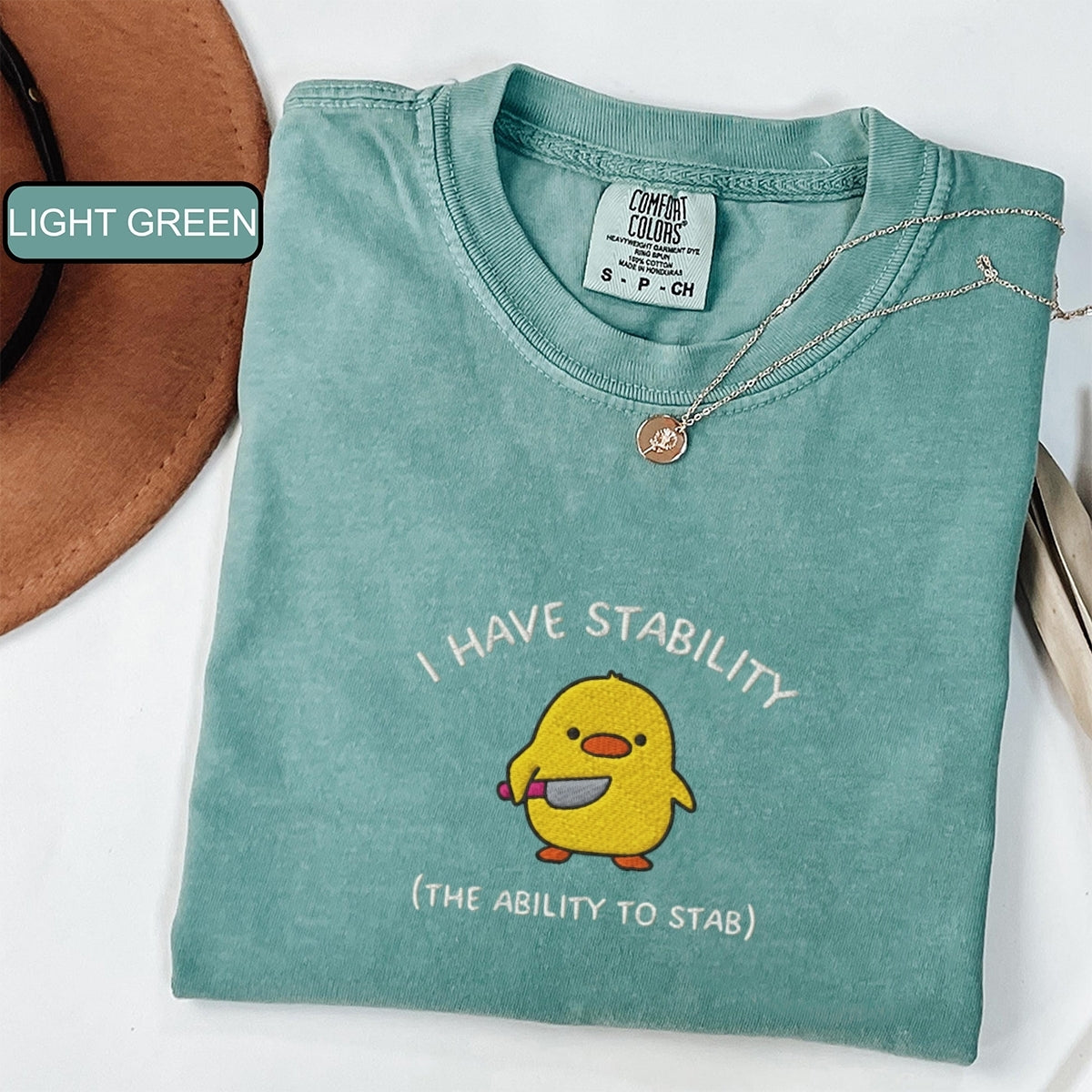 I Have Stability Custom Embroidered T-Shirt - Funny Duck Gift
