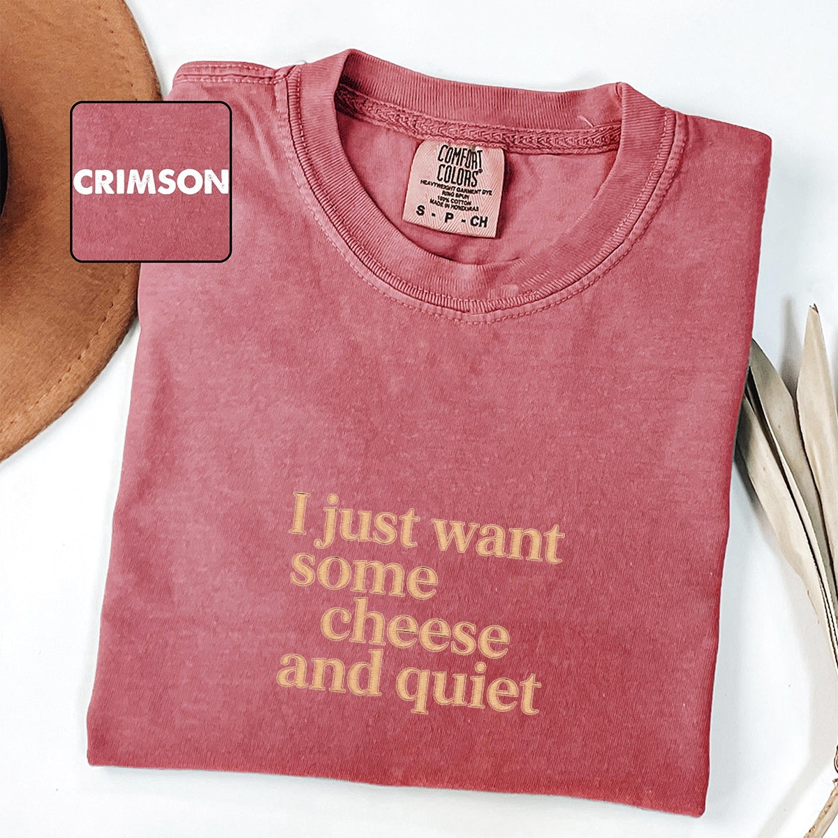 Cheese and Quiet Custom Embroidered T-Shirt - Funny Cheese Lover Gift