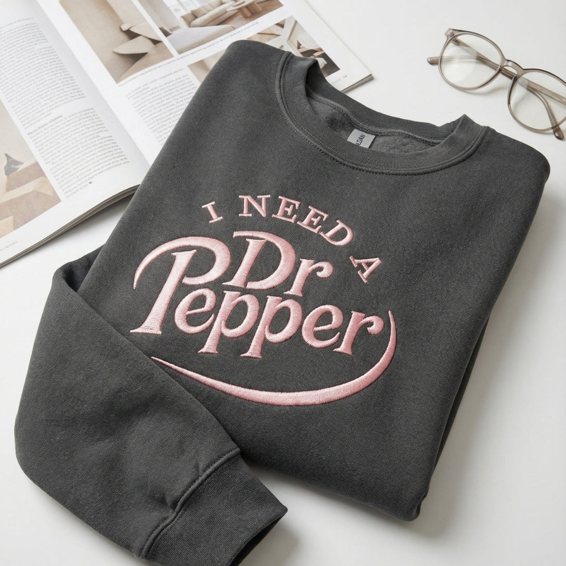 I Need a Dr. Pepper Custom Embroidered Hoodie - Caffeine Lover Gift