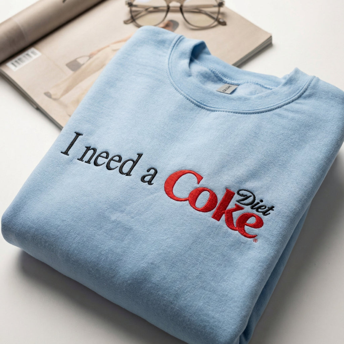 I Need a Diet Coke Custom Embroidered Hoodie - Caffeine Lover Gift