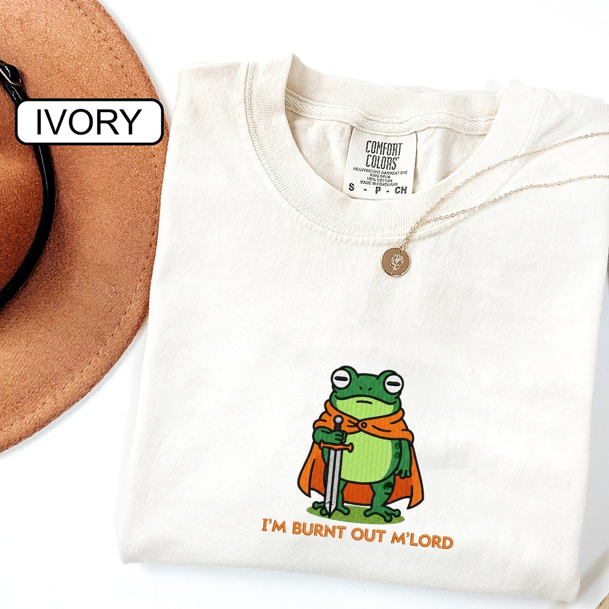 Burnt Out Knight Frog Custom Embroidered T-Shirt - Funny Meme Personalized Gift