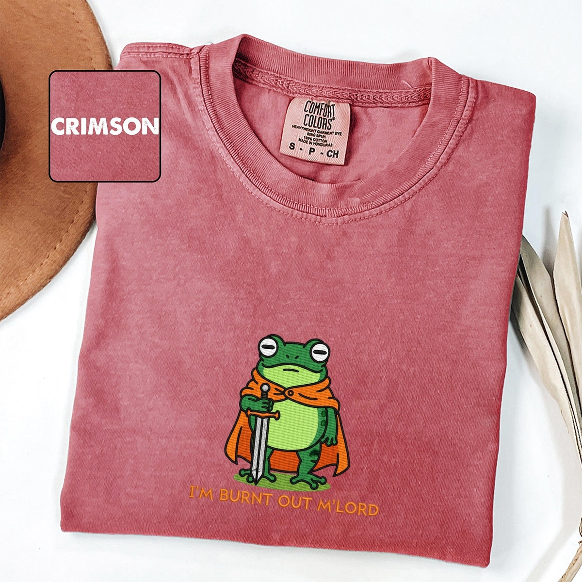 Burnt Out Knight Frog Custom Embroidered T-Shirt - Funny Meme Personalized Gift