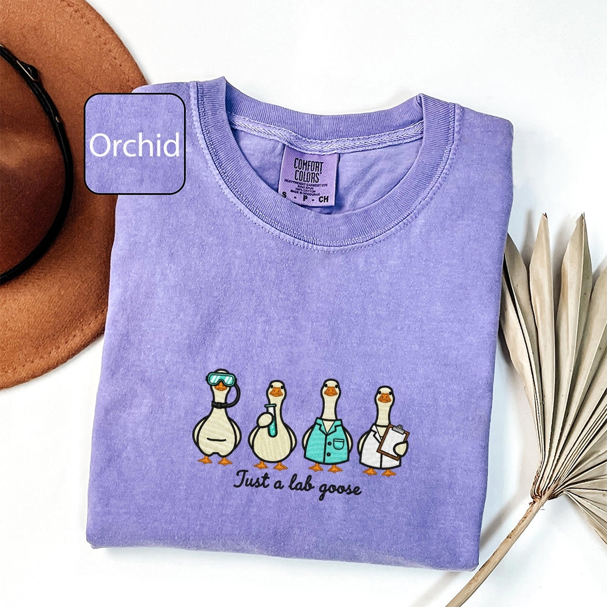 Lab Tech Goose Custom Embroidered T-Shirt - Funny Laboratory Personalized Gift