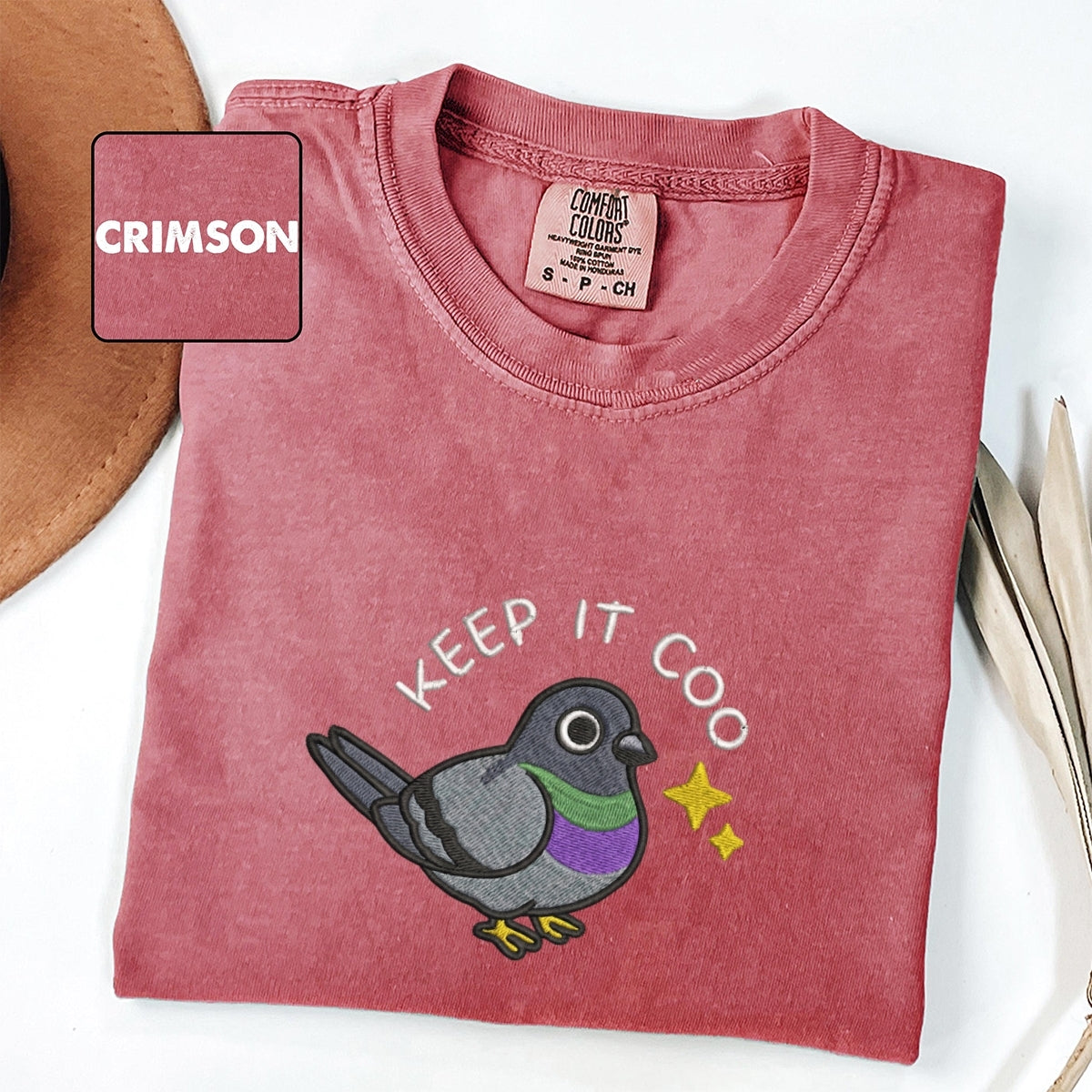 Keep It Coo Custom Embroidered T-Shirt - Funny Pigeon Personalized Tee