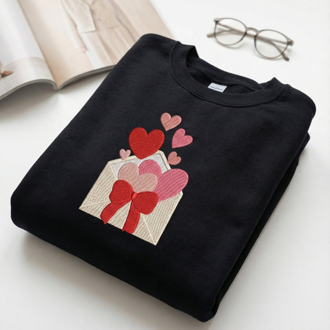 Love Letter Custom Embroidered Hoodie - Valentine's Day Personalized Gift for Her