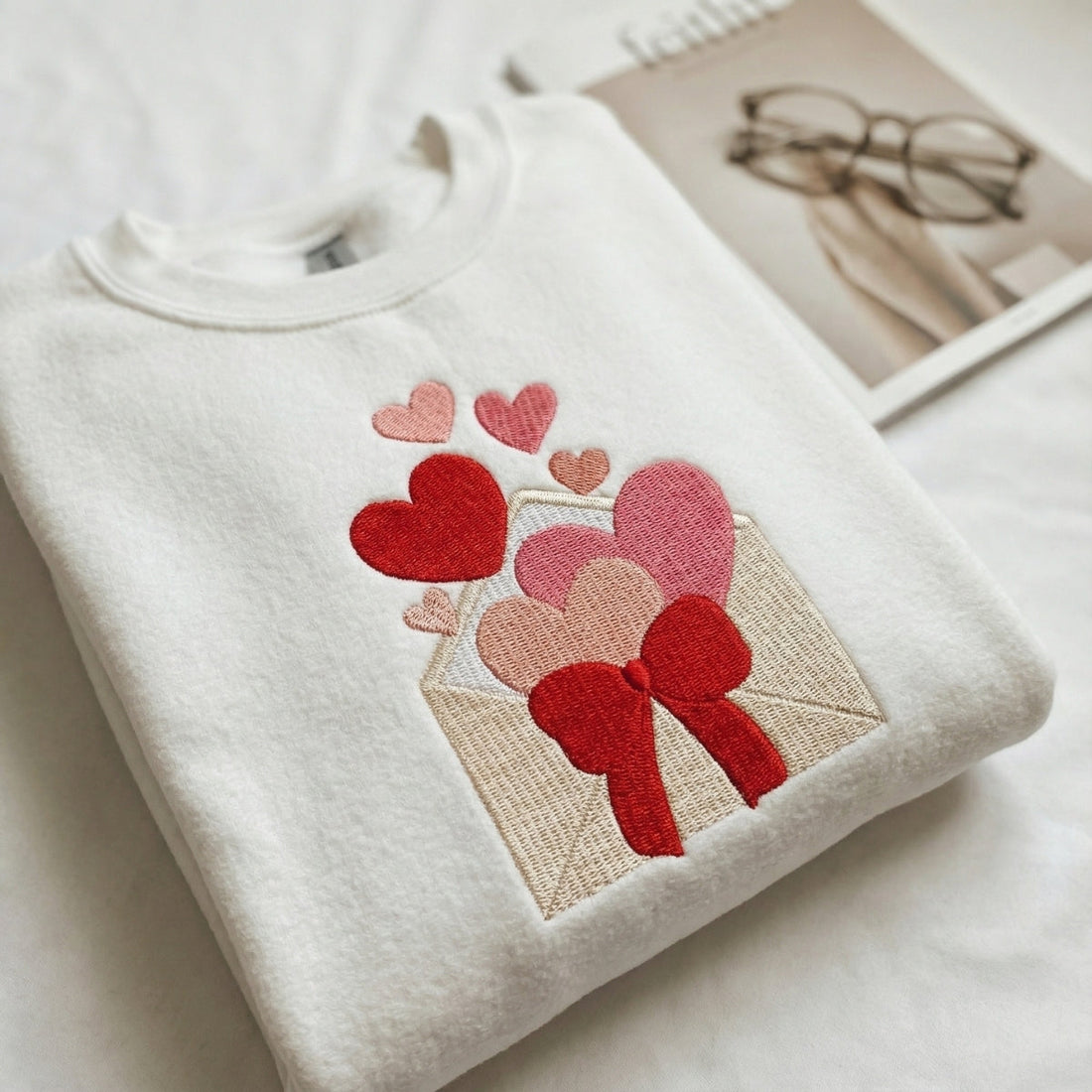 Love Letter Custom Embroidered Hoodie - Valentine's Day Personalized Gift for Her