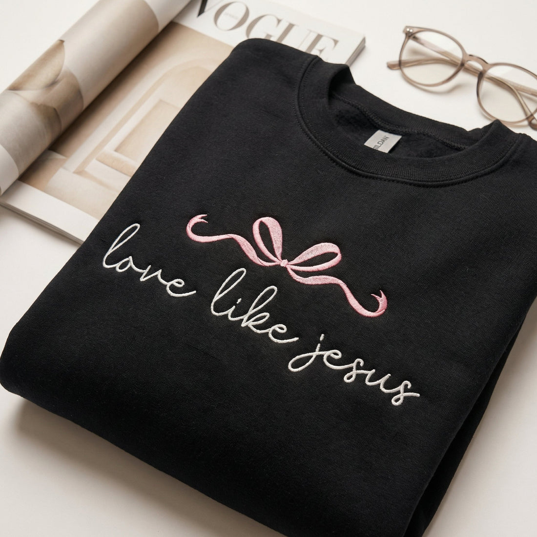 Love Like Jesus Custom Embroidered Hoodie - Valentine's Day Personalized Gift