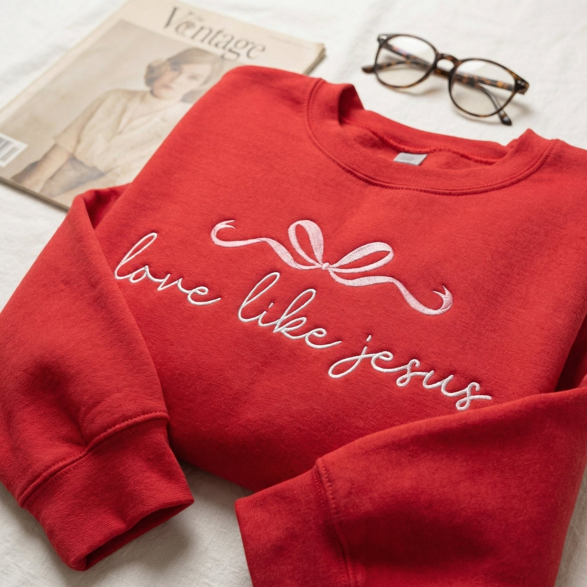 Love Like Jesus Custom Embroidered Hoodie - Valentine's Day Personalized Gift