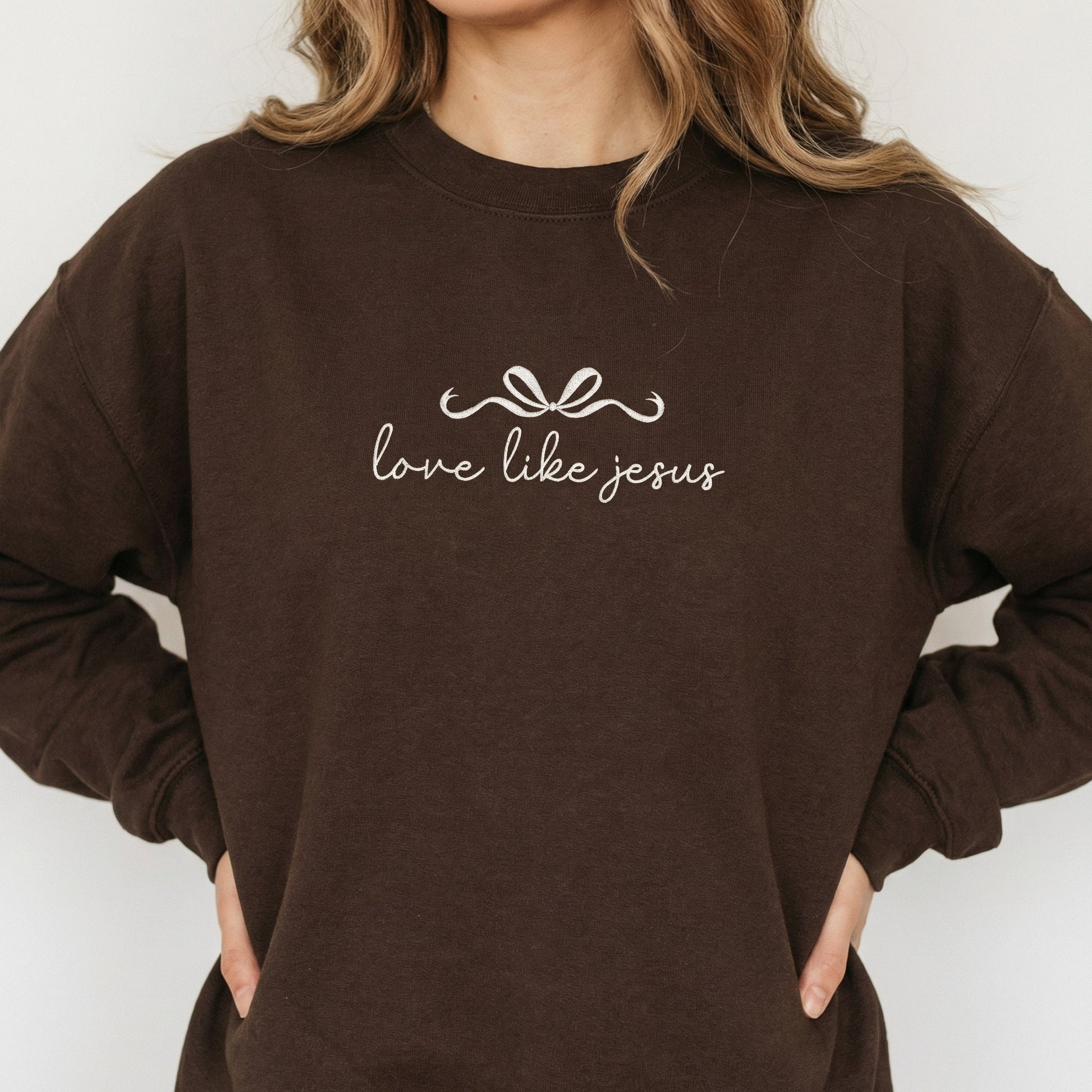 Love Like Jesus Custom Embroidered Hoodie - Valentine's Day Personalized Gift