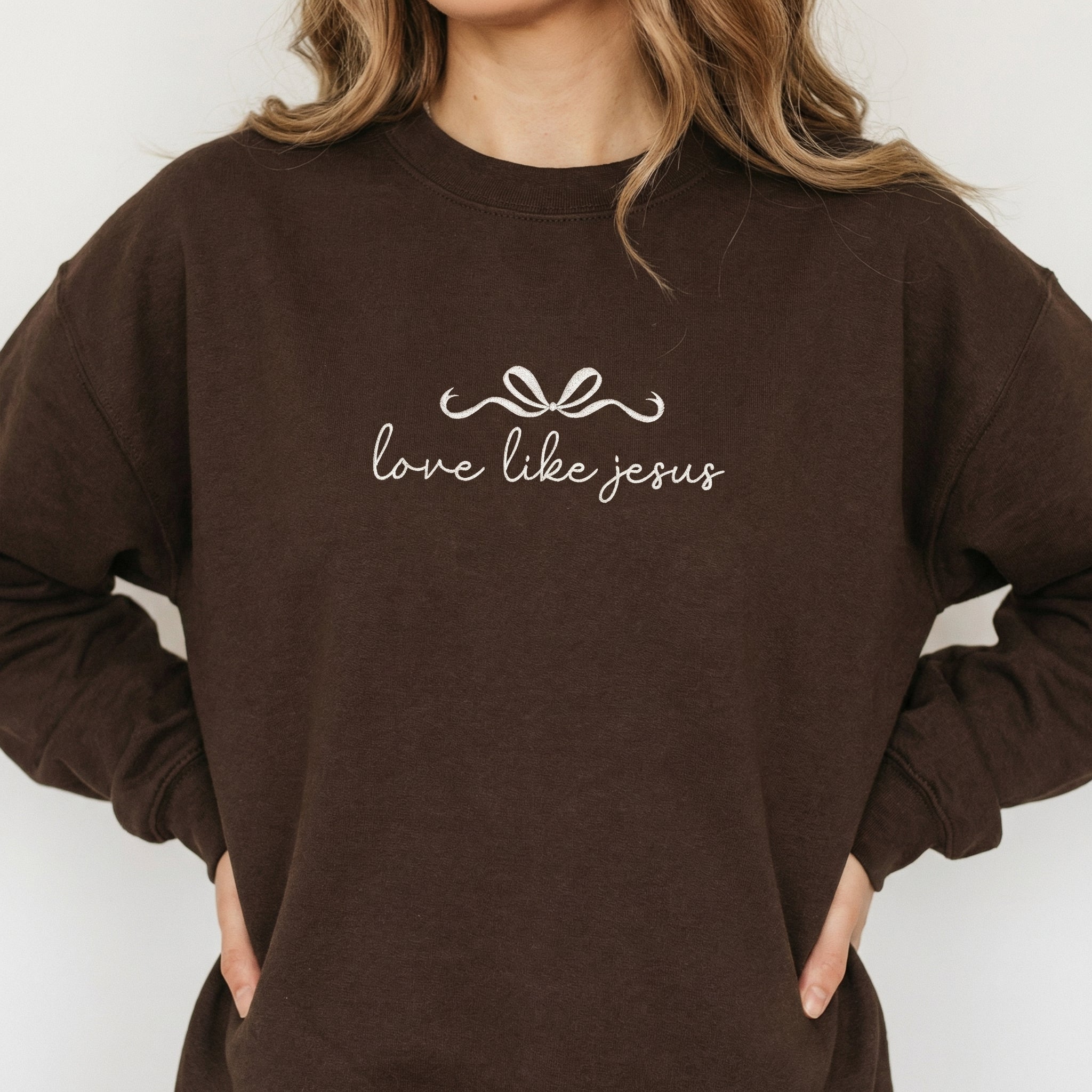 Love Like Jesus Custom Embroidered Hoodie - Valentine's Day Personalized Gift