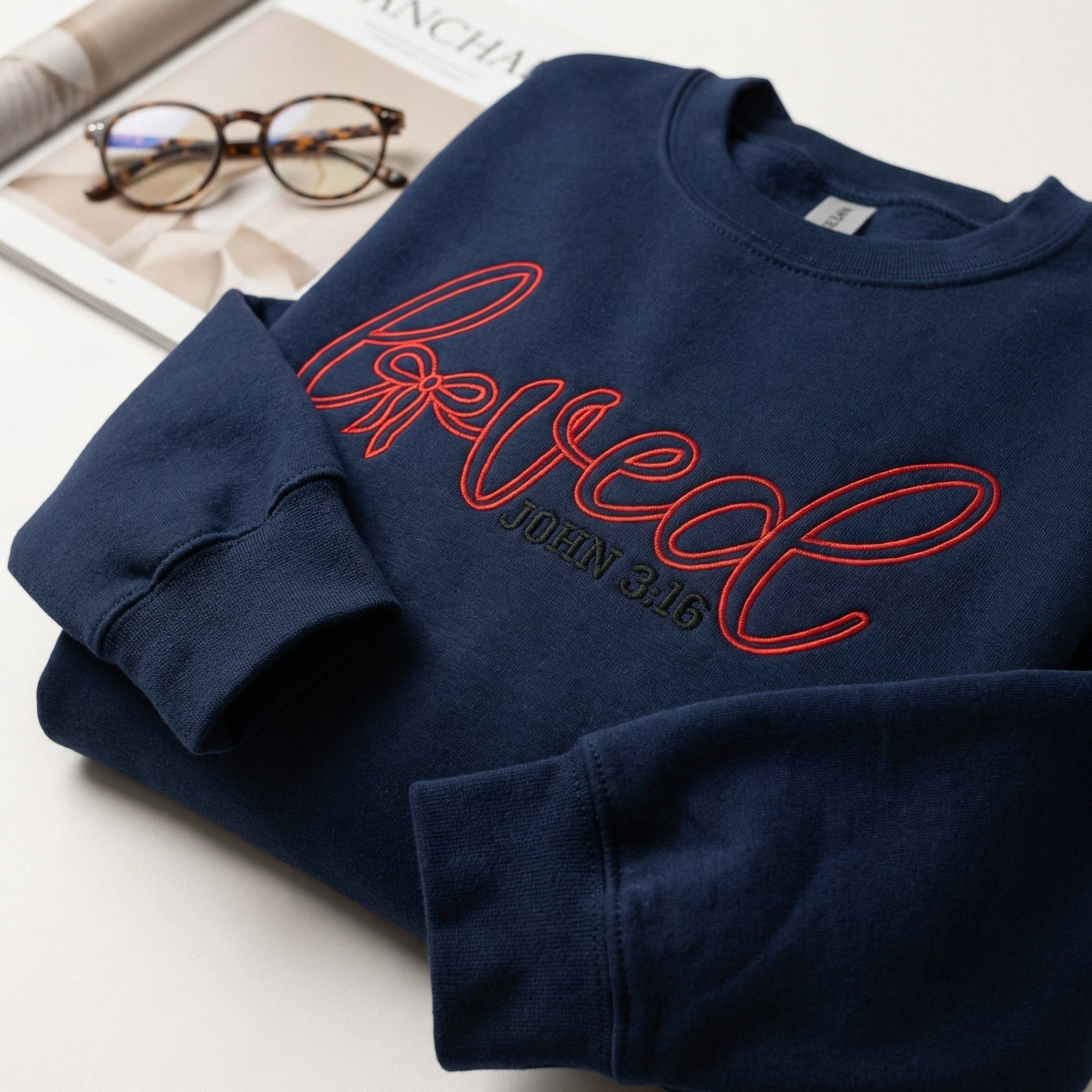 Loved John 316 Custom Embroidered Sweatshirt - Valentine's Day Personalized Gift