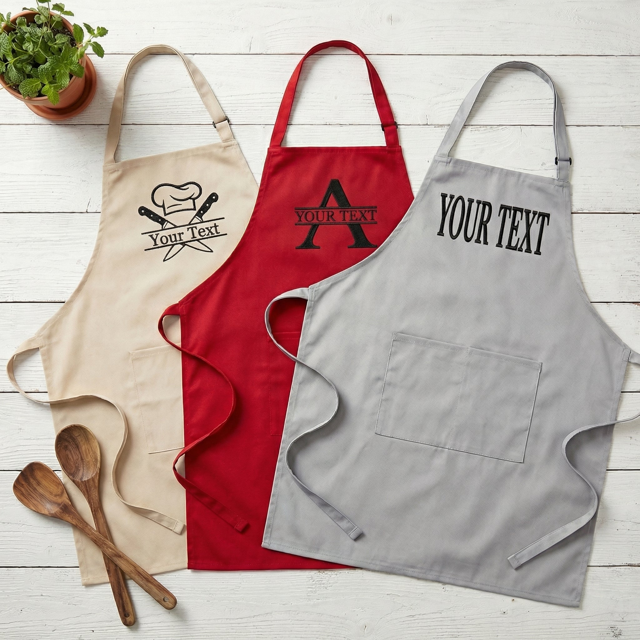 Mama Custom Embroidered Apron - Personalized Gift with Name