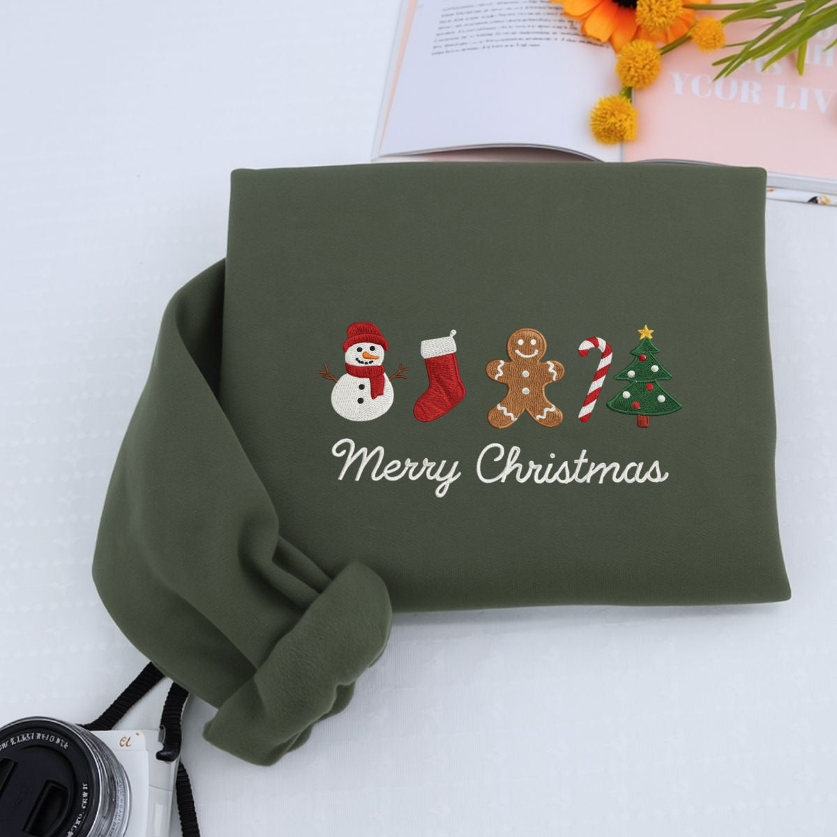 Gingerbread Custom Embroidered Sweatshirt - Cute Merry Christmas Personalized Gift