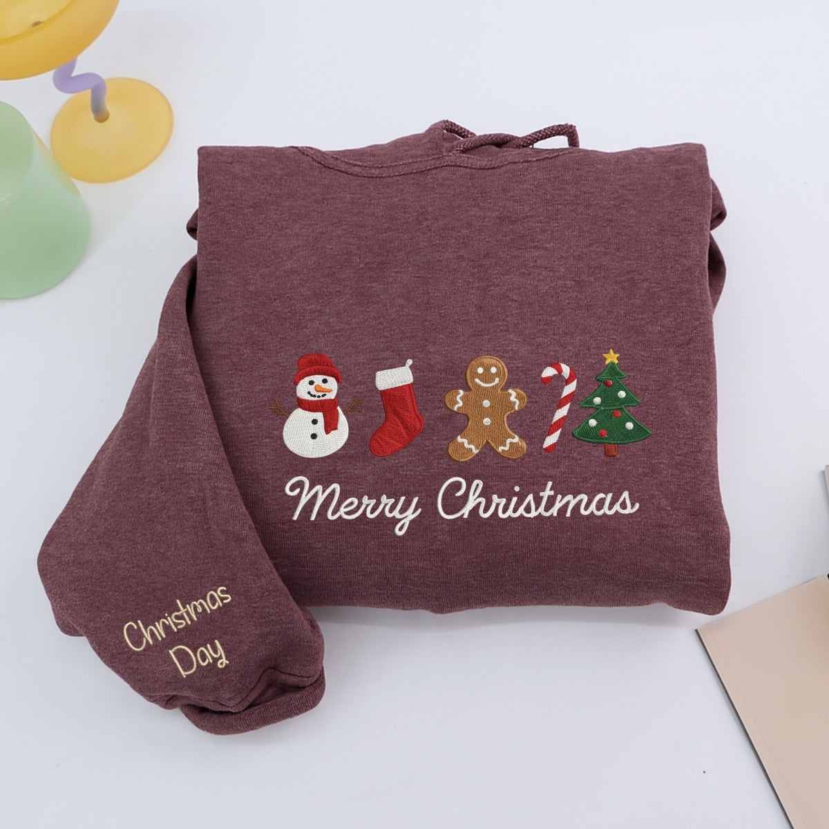 Gingerbread Custom Embroidered Sweatshirt - Cute Merry Christmas Personalized Gift