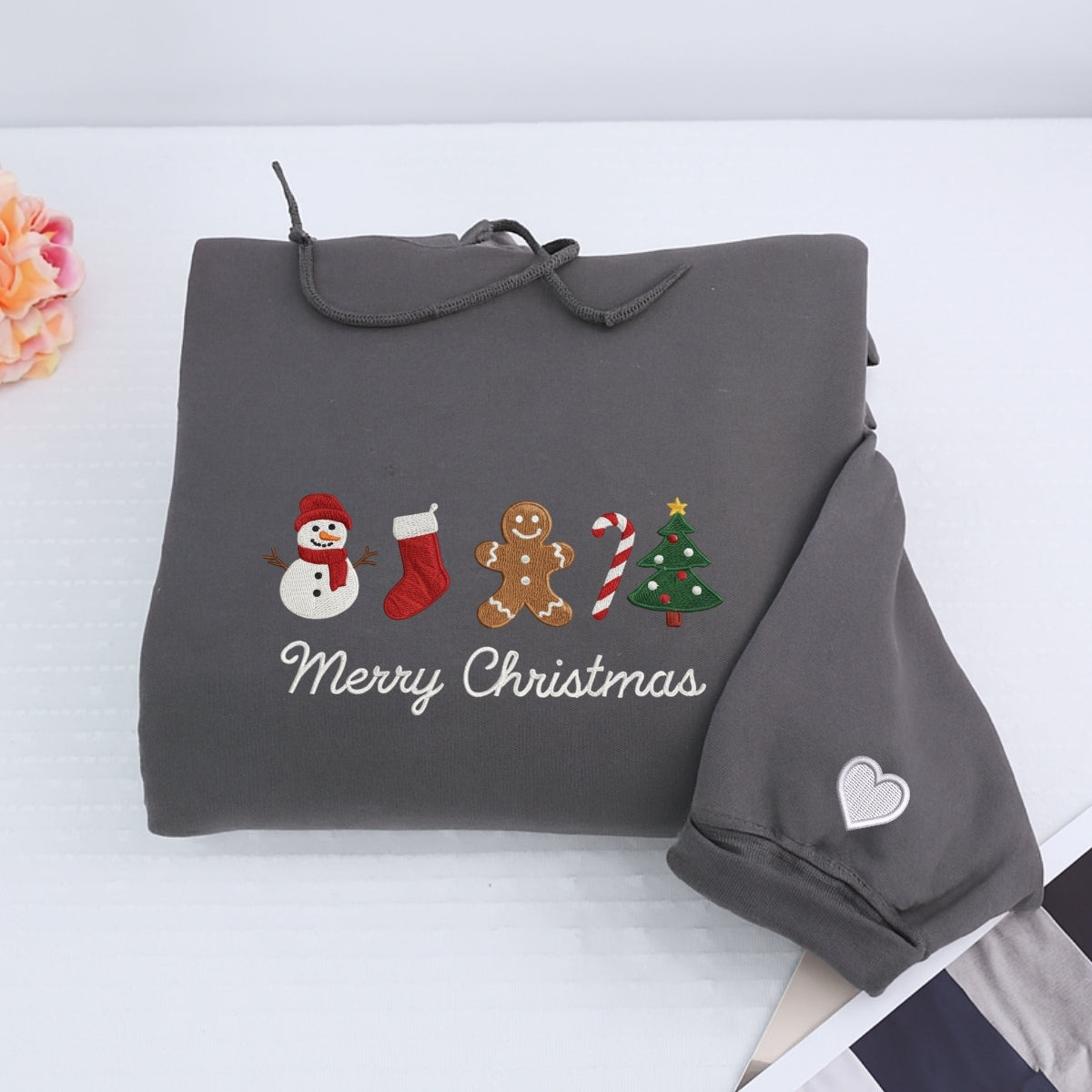 Gingerbread Custom Embroidered Sweatshirt - Cute Merry Christmas Personalized Gift