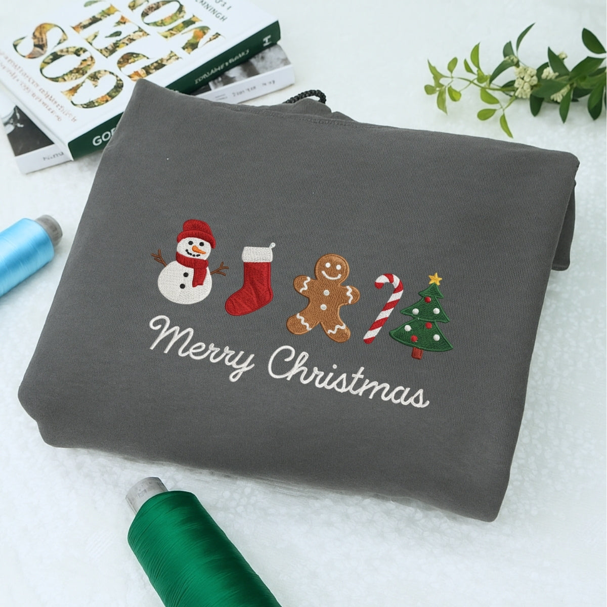 Gingerbread Custom Embroidered Sweatshirt - Cute Merry Christmas Personalized Gift