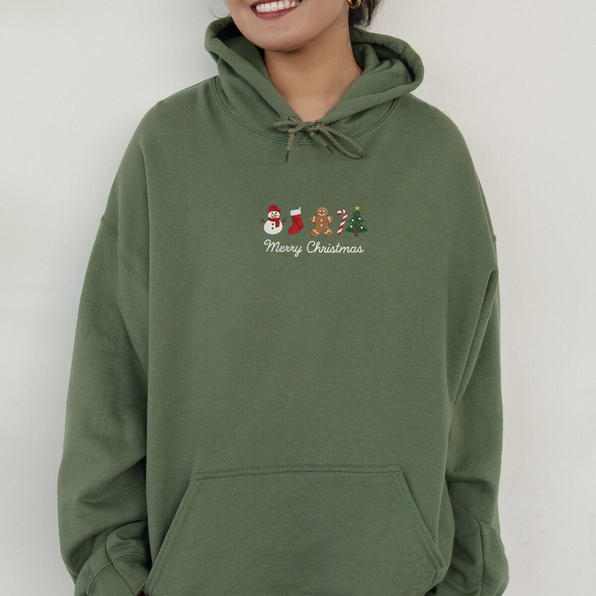 Gingerbread Custom Embroidered Sweatshirt - Cute Merry Christmas Personalized Gift