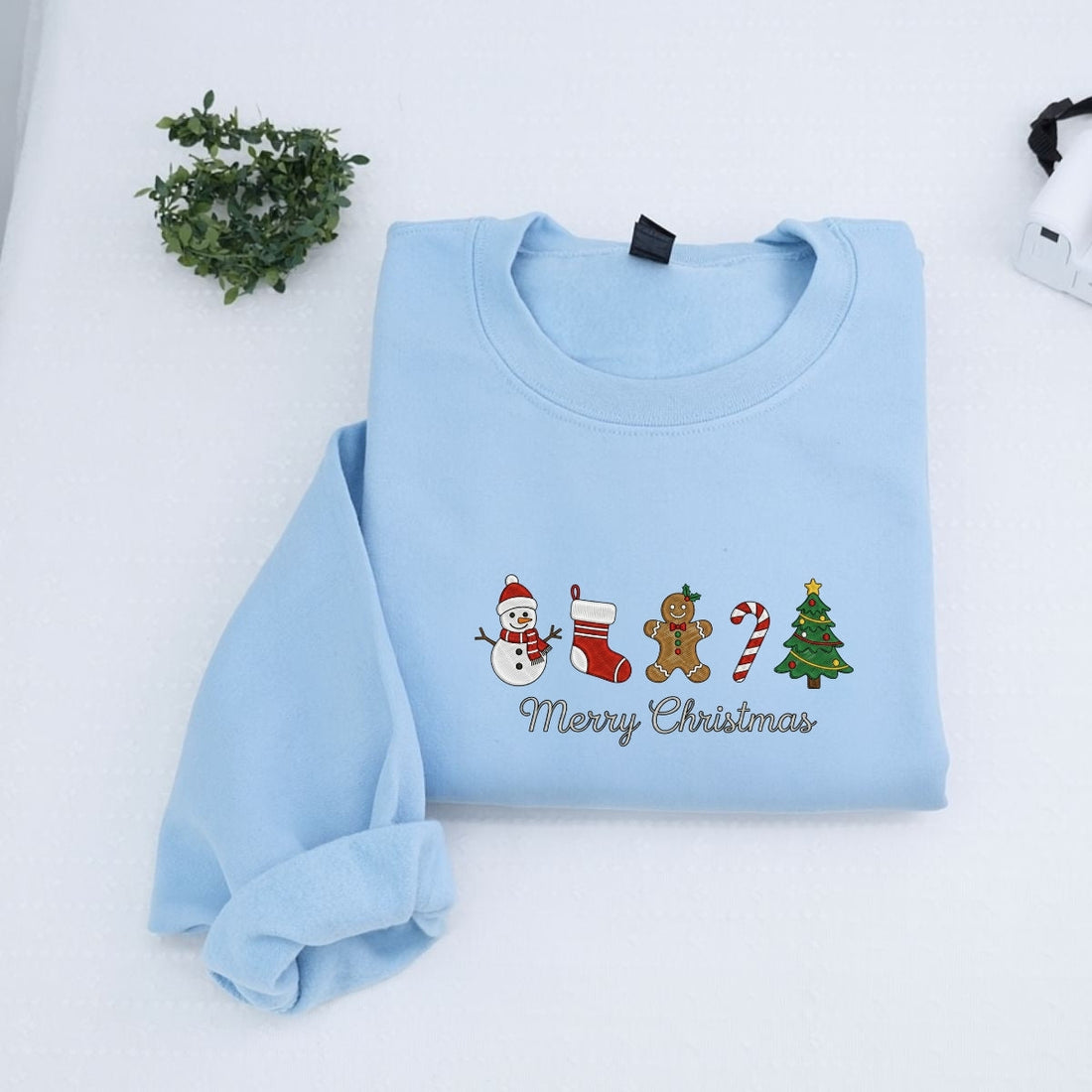 Gingerbread Merry Christmas Custom Embroidered Sweatshirt - Sentimental Holiday Personalized Gift