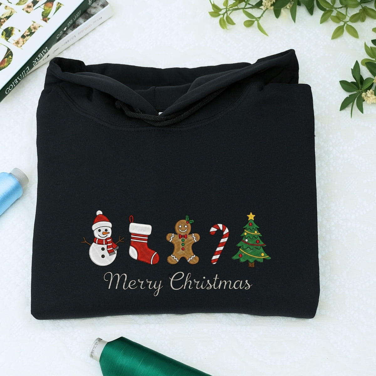 Gingerbread Merry Christmas Custom Embroidered Sweatshirt - Sentimental Holiday Personalized Gift
