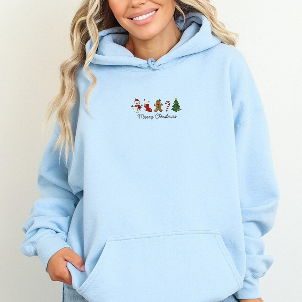 Gingerbread Merry Christmas Custom Embroidered Sweatshirt - Sentimental Holiday Personalized Gift