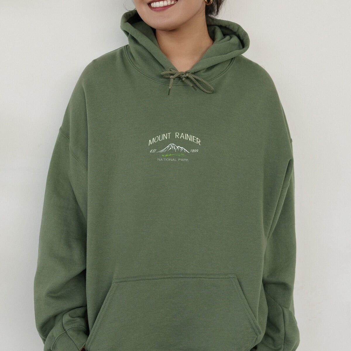 Mount Rainier Custom Embroidered Sweatshirt - Vintage Mountain Hoodie Personalized Gift
