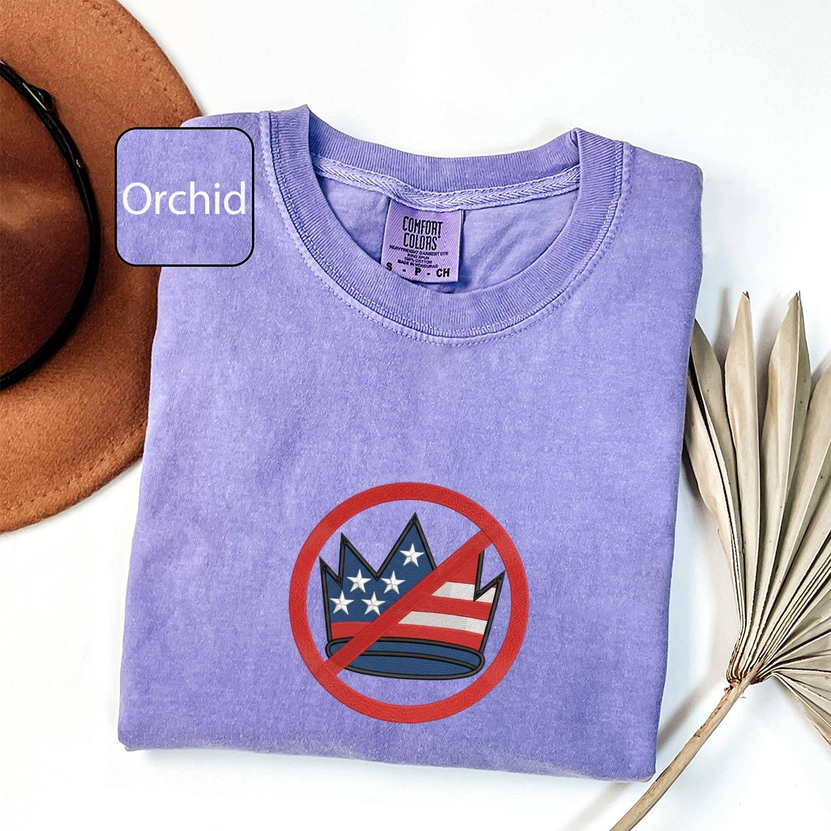 No Kings in America Custom Embroidered T-Shirt - Political Protest Personalized Tee