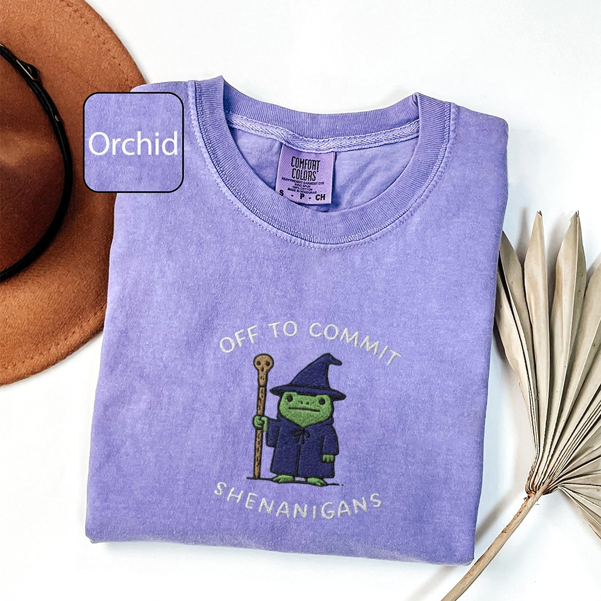 Wizard Frog Custom Embroidered T-Shirt - Funny Fantasy Personalized Tee Gift