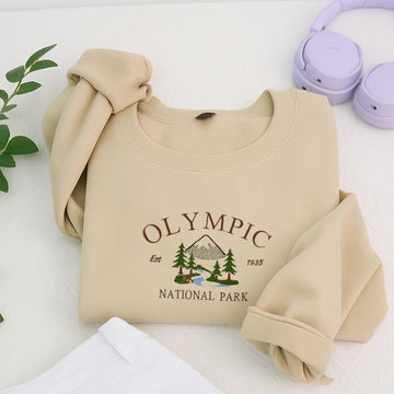 Olympic National Park Custom Embroidered Sweatshirt - Mountain Hoodie Personalized Gift