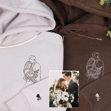 Custom Embroidered Photo Portrait Hoodie - Personalized Crewneck Sweatshirt