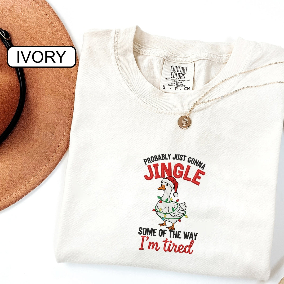 Custom Embroidered Jingle All The Way Christmas T-Shirt - Funny Holiday Tee