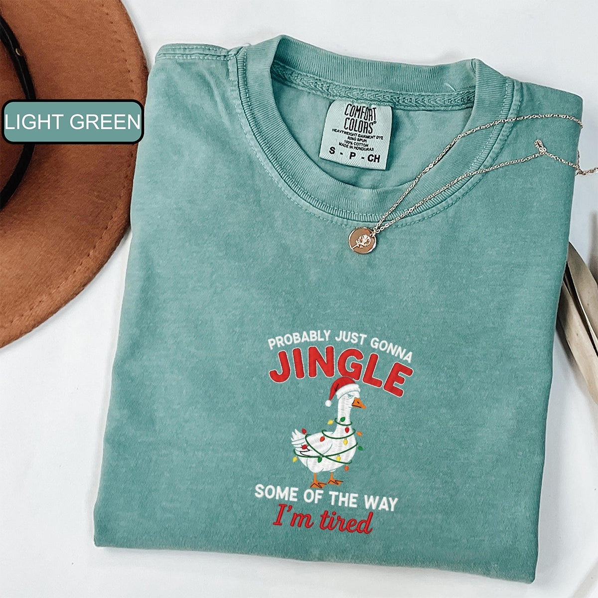 Custom Embroidered Jingle Christmas T-Shirt - Funny Holiday Gift Tee