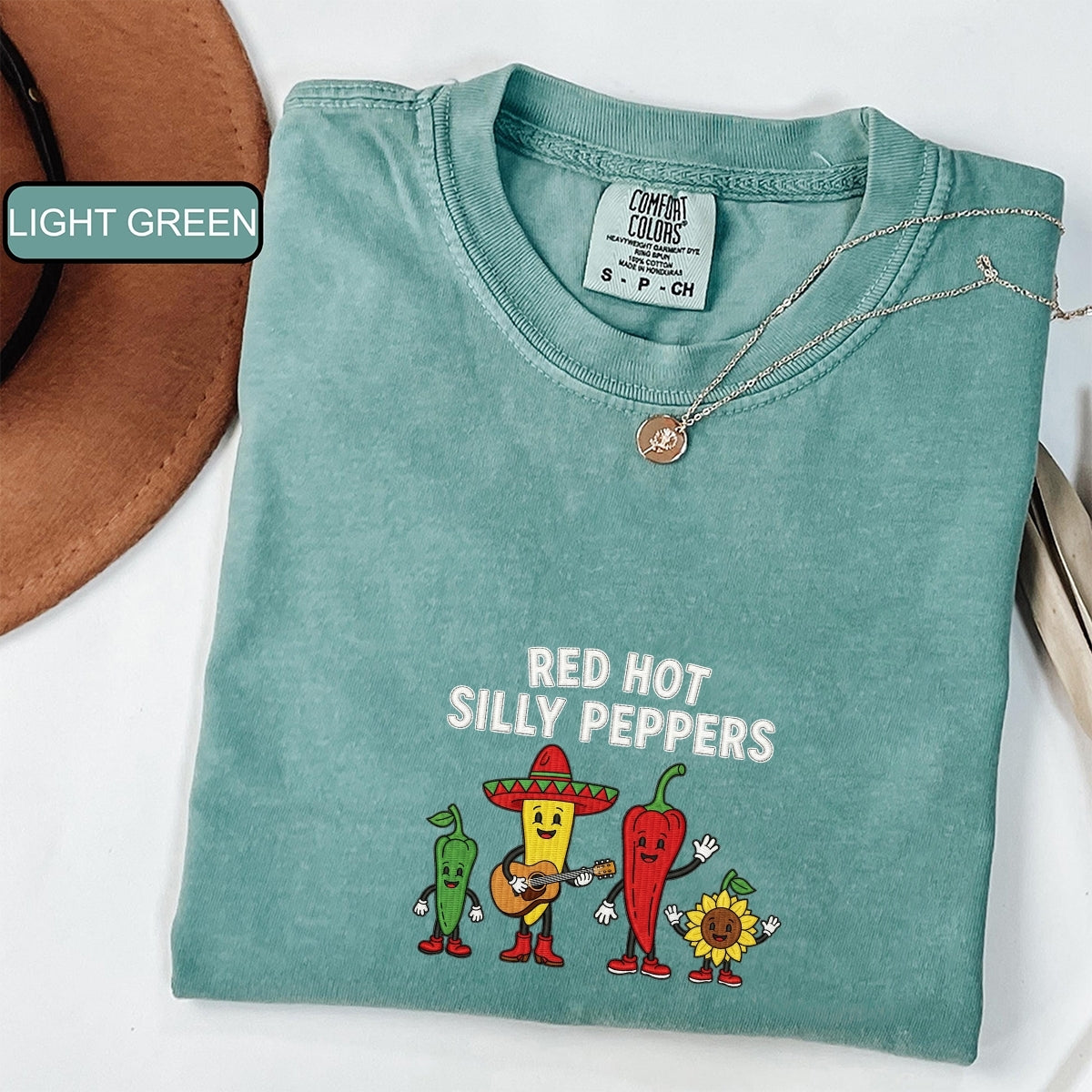 Red Hot Silly Peppers Custom Embroidered T-Shirt - Funny Chili Meme Unisex Gift
