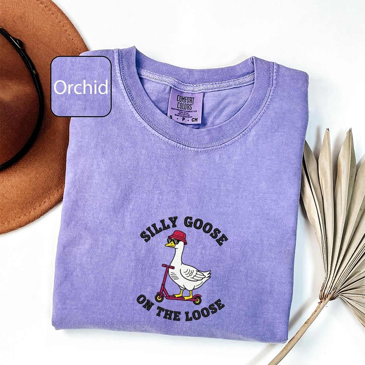 Silly Goose On The Loose Custom Embroidered T-Shirt - Funny Goose Meme Gift