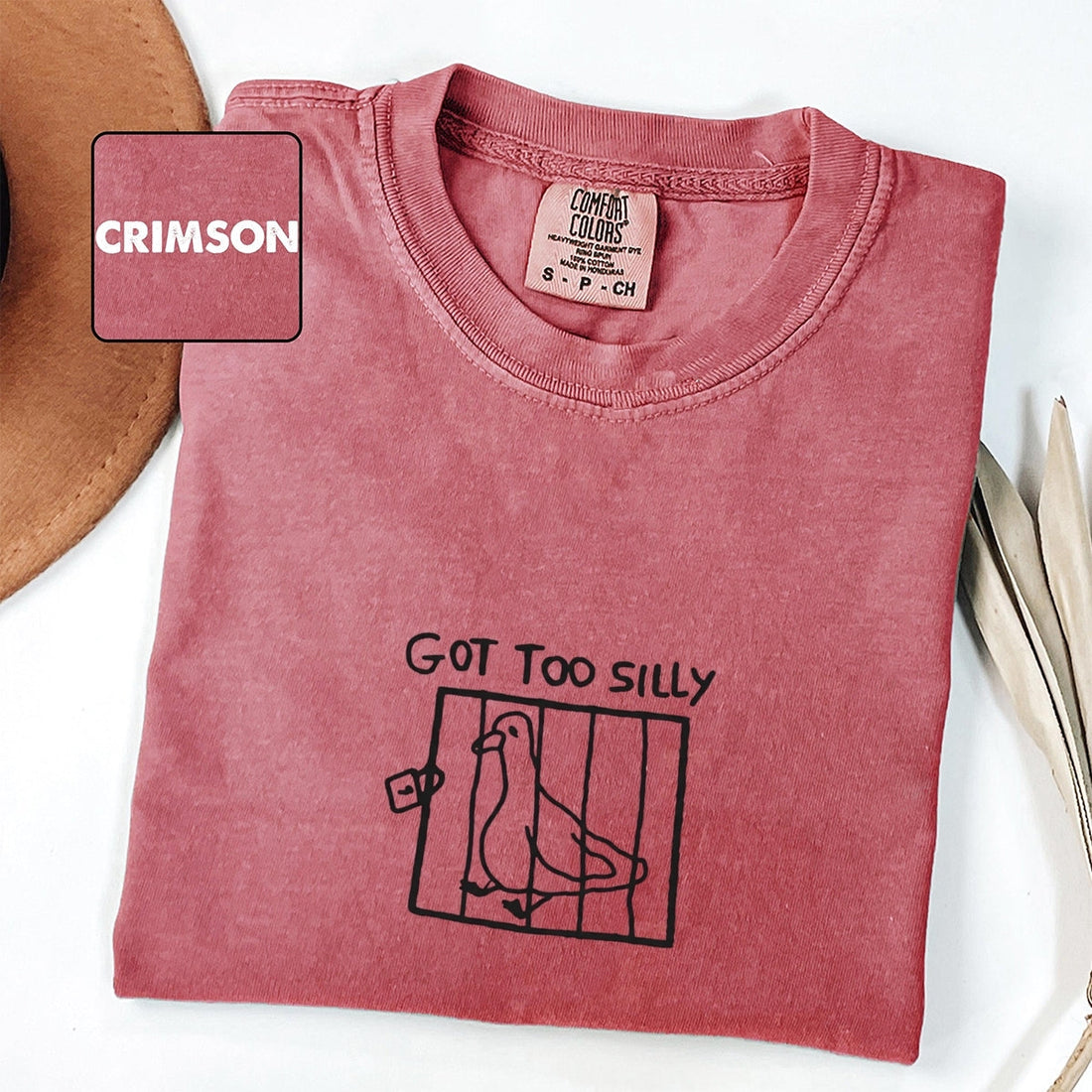 Silly Goose Got Too Silly Custom Embroidered T-Shirt - Funny Goose Lovers Gift
