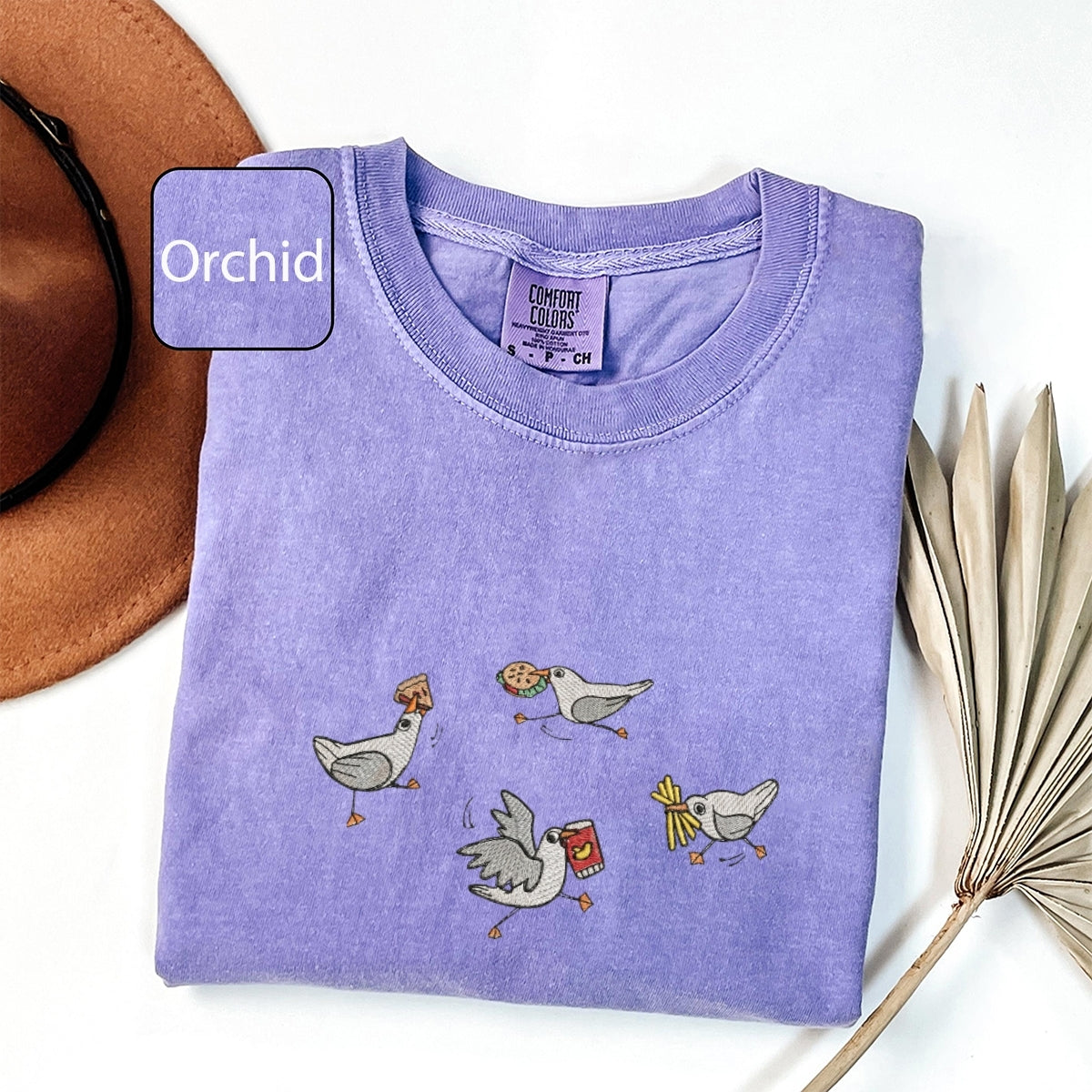 Silly Seagull Custom Embroidered T-Shirt - Funny Coastal Nature Gift
